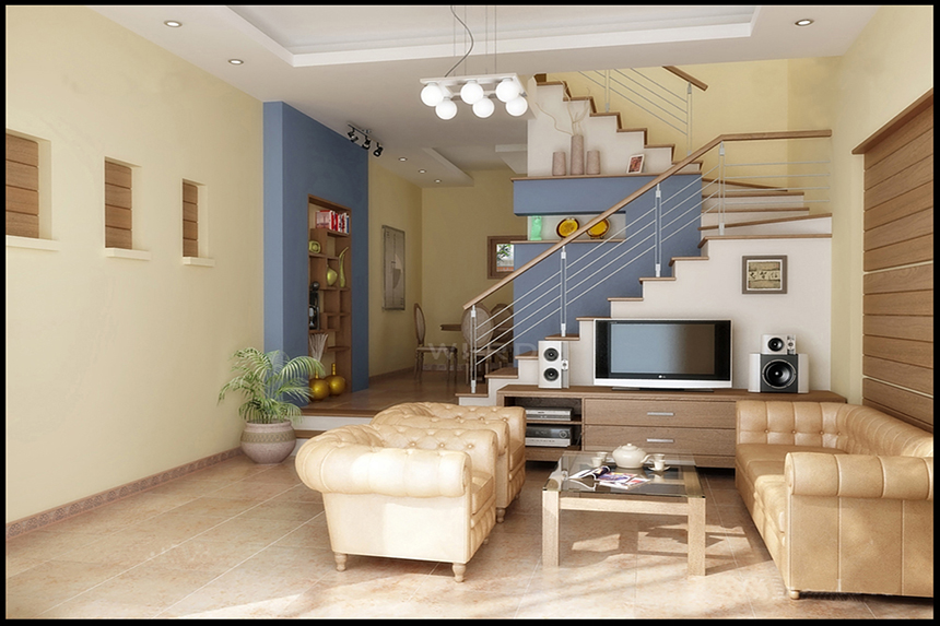 Thiết kế ánh sáng và màu sắc phù hợp với phòng khách